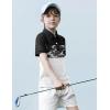 Boys Striped Polo Shirt Short Sleeve Golf Shirt School Uniform Shirts Summer Active Performance Tops for Kid 4-12 Years(Grey Camouflage)