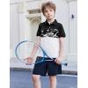 Boys Striped Polo Shirt Short Sleeve Golf Shirt School Uniform Shirts Summer Active Performance Tops for Kid 4-12 Years(Grey Camouflage)