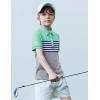 Boys Striped Polo Shirt Short Sleeve Golf Shirt School Uniform Shirts Summer Active Performance Tops for Kid 4-12 Years(Ice Green)
