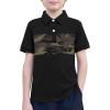 Boys Striped Polo Shirt Short Sleeve Golf Shirt School Uniform Shirts Summer Active Performance Tops for Kid 4-12 Years(Green Camouflage)