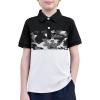 Boys Striped Polo Shirt Short Sleeve Golf Shirt School Uniform Shirts Summer Active Performance Tops for Kid 4-12 Years(Grey Camouflage)