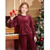 Arshiner Girls 2 Piece Outfit Sweatsuits Set Kids Velour Sweatshirts & Sweatpants Tracksuits Set for Girls(Red)