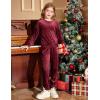 Arshiner Girls 2 Piece Outfit Sweatsuits Set Kids Velour Sweatshirts & Sweatpants Tracksuits Set for Girls(Red)