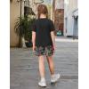 Arshiner Girls 2 Piece Outfits Summer Clothes Fashion Short Sleeve Pullover Tops and Shorts with Pockets Kids Clothing Set(Camouflage)