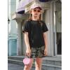 Arshiner Girls 2 Piece Outfits Summer Clothes Fashion Short Sleeve Pullover Tops and Shorts with Pockets Kids Clothing Set(Camouflage)