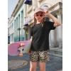 Arshiner Girls 2 Piece Outfits Summer Clothes Fashion Short Sleeve Pullover Tops and Shorts with Pockets Kids Clothing Set(Leopard)