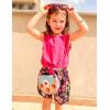 Arshiner Toddler Girls Short Sets Tie Knot Tank Top and Paperbag Waist Shorts Cute Girl Summer Clothing for 2-7 Years(Hot Pink Flower)