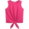 Arshiner Toddler Girls Short Sets Tie Knot Tank Top and Paperbag Waist Shorts Cute Girl Summer Clothing for 2-7 Years(Hot Pink Flower)