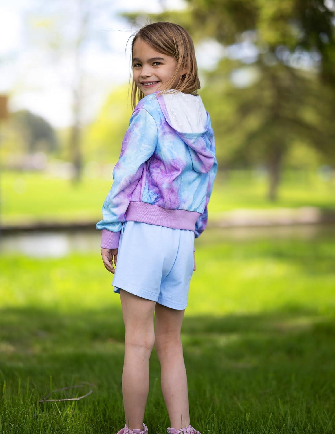 image:imageArshiner Girls Zip Up Hoodies Cropped FullZip Hoodie Kids Casual Sweatshirt Spring Fall Jackets with PocketsPurpleblue