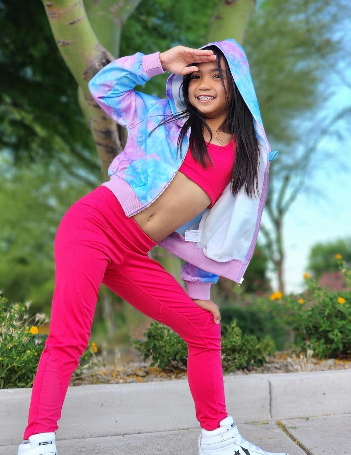 image:imageArshiner Girls Zip Up Hoodies Cropped FullZip Hoodie Kids Casual Sweatshirt Spring Fall Jackets with PocketsPurpleblue