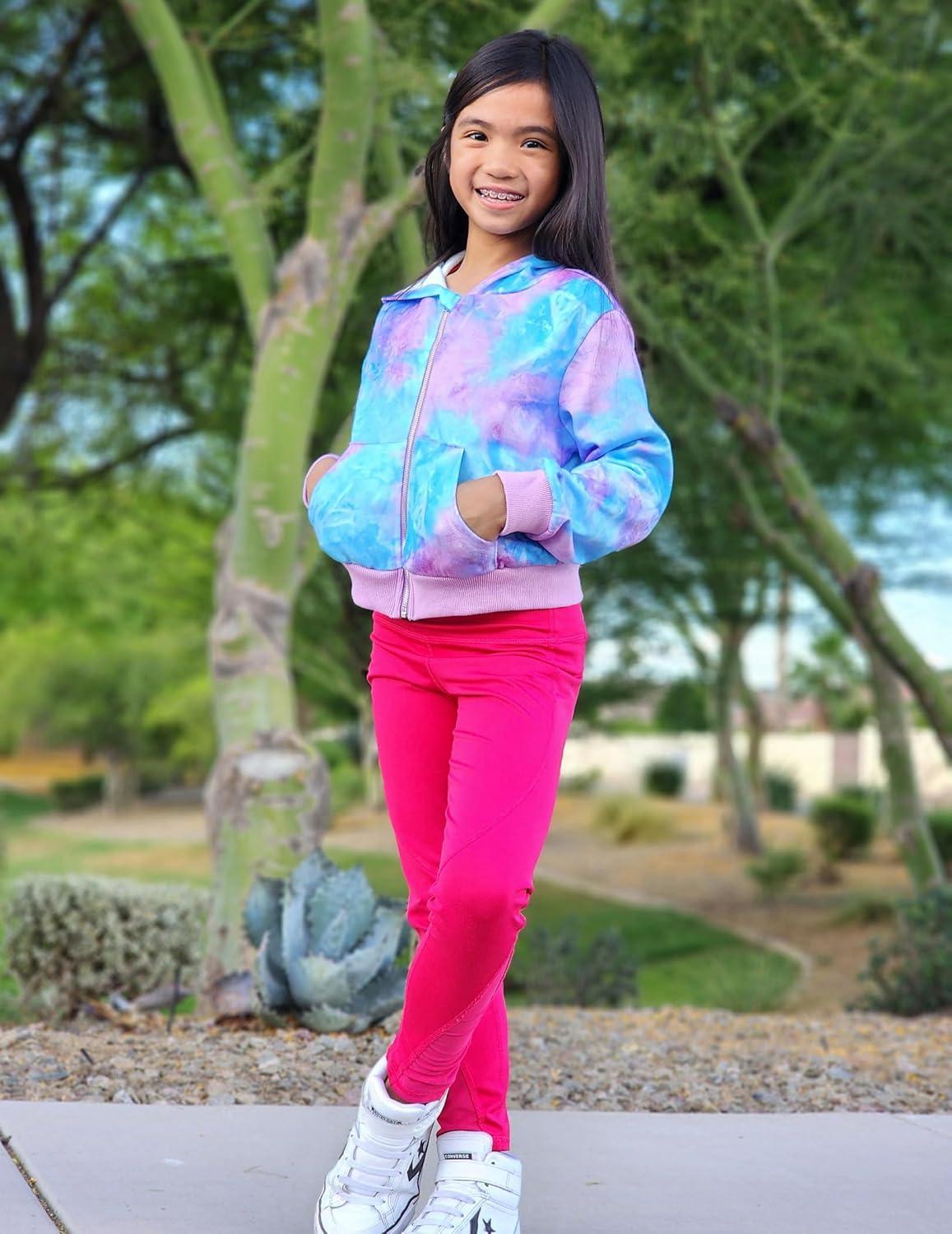 image:imageArshiner Girls Zip Up Hoodies Cropped FullZip Hoodie Kids Casual Sweatshirt Spring Fall Jackets with PocketsPurpleblue