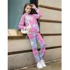 Arshiner 2 Pieces Girls Outfits Tie Dye Sweatsuits Pant Set Long Sleeve Athletic Sweatshirts and Sweatpants with Pockets(F-tie Dye)