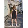 Arshiner Girls 2 Piece Outfits Summer Clothes Sleeveless Pullover Open Back Tank Tops and Biker Shorts Kids Athletic Sets(Black)