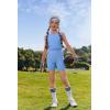 Arshiner Girls 2 Piece Outfits Summer Clothes Sleeveless Pullover Open Back Tank Tops and Biker Shorts Kids Athletic Sets(Light Blue)