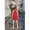 Arshiner Girls 2 Piece Outfits Summer Clothes Sleeveless Pullover Open Back Tank Tops and Biker Shorts Kids Athletic Sets(Red)