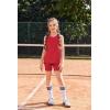Arshiner Girls 2 Piece Outfits Summer Clothes Sleeveless Pullover Open Back Tank Tops and Biker Shorts Kids Athletic Sets(Red)