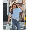 Arshiner Girls Oversized T Shirts with Pocket Short Sleeve Basic Crewneck Summer Casual Loose Tops Clothes 5-14 Years(Light Blue)