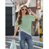 Arshiner Girls Oversized T Shirts with Pocket Short Sleeve Basic Crewneck Summer Casual Loose Tops Clothes 5-14 Years(Light Green)