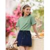 Arshiner Girls Oversized T Shirts with Pocket Short Sleeve Basic Crewneck Summer Casual Loose Tops Clothes 5-14 Years(Light Green)