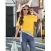 Arshiner Girls Oversized T Shirts with Pocket Short Sleeve Basic Crewneck Summer Casual Loose Tops Clothes 5-14 Years(Yellow)