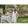 Arshiner Girls Shorts Set 2‑Piece Ribbed Knit Summer Outfit Short Sleeve Top & Elastic Waist Shorts Casual Playwear(Floral)