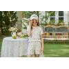 Arshiner Girls Shorts Set 2‑Piece Ribbed Knit Summer Outfit Short Sleeve Top & Elastic Waist Shorts Casual Playwear(Floral)