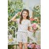 Arshiner Girls Shorts Set 2‑Piece Ribbed Knit Summer Outfit Short Sleeve Top & Elastic Waist Shorts Casual Playwear(Floral)