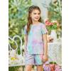 Arshiner Girls Shorts Set 2‑Piece Ribbed Knit Summer Outfit Short Sleeve Top & Elastic Waist Shorts Casual Playwear(Tie Tye)