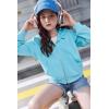 Arshiner Girls Zip Up Hoodies Cropped Full-Zip Hoodie Kids Casual Sweatshirt Spring Fall Jackets with Pockets(Blue)