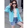 Arshiner Girls Zip Up Hoodies Cropped Full-Zip Hoodie Kids Casual Sweatshirt Spring Fall Jackets with Pockets(Blue)