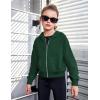 Arshiner Girls Zip Up Hoodies Cropped Full-Zip Hoodie Kids Casual Sweatshirt Spring Fall Jackets with Pockets(Bright Green)