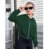 Arshiner Girls Zip Up Hoodies Cropped Full-Zip Hoodie Kids Casual Sweatshirt Spring Fall Jackets with Pockets(Bright Green)