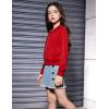 Arshiner Girls Zip Up Hoodies Cropped Full-Zip Hoodie Kids Casual Sweatshirt Spring Fall Jackets with Pockets(Deep Red)