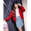 Arshiner Girls Zip Up Hoodies Cropped Full-Zip Hoodie Kids Casual Sweatshirt Spring Fall Jackets with Pockets(Deep Red)