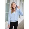 Arshiner Girls Zip Up Hoodies Cropped Full-Zip Hoodie Kids Casual Sweatshirt Spring Fall Jackets with Pockets(Light Blue)
