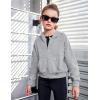 Arshiner Girls Zip Up Hoodies Cropped Full-Zip Hoodie Kids Casual Sweatshirt Spring Fall Jackets with Pockets(Light Grey)