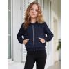 Arshiner Girls Zip Up Hoodies Cropped Full-Zip Hoodie Kids Casual Sweatshirt Spring Fall Jackets with Pockets(Navy Blue)