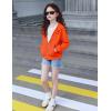 Arshiner Girls Zip Up Hoodies Cropped Full-Zip Hoodie Kids Casual Sweatshirt Spring Fall Jackets with Pockets(Orange)