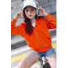 Arshiner Girls Zip Up Hoodies Cropped Full-Zip Hoodie Kids Casual Sweatshirt Spring Fall Jackets with Pockets(Orange)