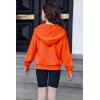 Arshiner Girls Zip Up Hoodies Cropped Full-Zip Hoodie Kids Casual Sweatshirt Spring Fall Jackets with Pockets(Orange)
