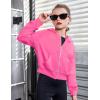 Arshiner Girls Zip Up Hoodies Cropped Full-Zip Hoodie Kids Casual Sweatshirt Spring Fall Jackets with Pockets(Peach Pink)