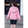 Arshiner Girls Zip Up Hoodies Cropped Full-Zip Hoodie Kids Casual Sweatshirt Spring Fall Jackets with Pockets(Pink)