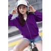 Arshiner Girls Zip Up Hoodies Cropped Full-Zip Hoodie Kids Casual Sweatshirt Spring Fall Jackets with Pockets(Purple)