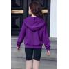 Arshiner Girls Zip Up Hoodies Cropped Full-Zip Hoodie Kids Casual Sweatshirt Spring Fall Jackets with Pockets(Purple)