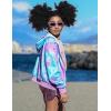 Arshiner Girls Zip Up Hoodies Cropped Full-Zip Hoodie Kids Casual Sweatshirt Spring Fall Jackets with Pockets(Purple&blue)