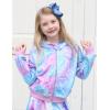 Arshiner Girls Zip Up Hoodies Cropped Full-Zip Hoodie Kids Casual Sweatshirt Spring Fall Jackets with Pockets(Purple&blue)