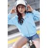 Arshiner Girls Zip Up Hoodies Cropped Full-Zip Hoodie Kids Casual Sweatshirt Spring Fall Jackets with Pockets(Sky Blue)