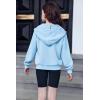 Arshiner Girls Zip Up Hoodies Cropped Full-Zip Hoodie Kids Casual Sweatshirt Spring Fall Jackets with Pockets(Sky Blue)