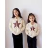 Arshiner Girls Zip Up Hoodies Cropped Full-Zip Hoodie Kids Casual Sweatshirt Spring Fall Jackets with Pockets(Star&khaki)