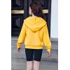 Arshiner Girls Zip Up Hoodies Cropped Full-Zip Hoodie Kids Casual Sweatshirt Spring Fall Jackets with Pockets(Yellow)